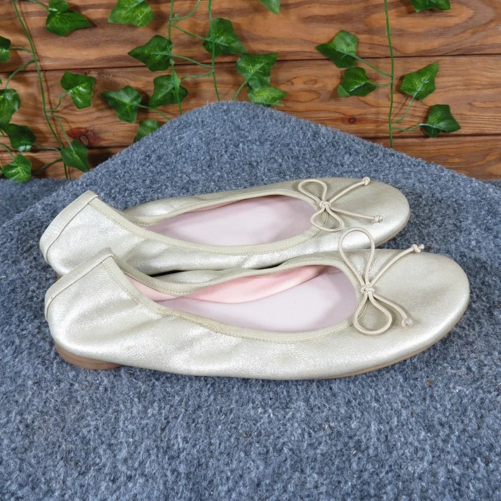 Ruby‎ & Bloom Girls Ballet Flat Shoes Size 3 Special Occasion Champagne Metallic